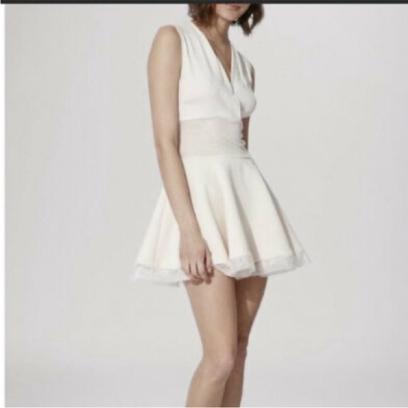Maje Riratoire Ivory Lace Detail mini dress - Picture 2 of 13